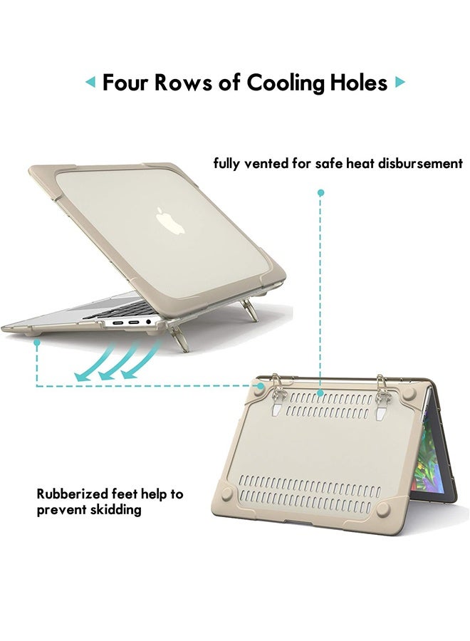 SUNDAREE MacBook Air 13.6 inch Case 2025 2024 2022 (A3240/A3113/A2681) with M4/M3 M2, Laptop Hard Shell for MacBook Air 13", Cover with Heavy Duty Rugged Shockproof Kickstand, Khaki - Image 5